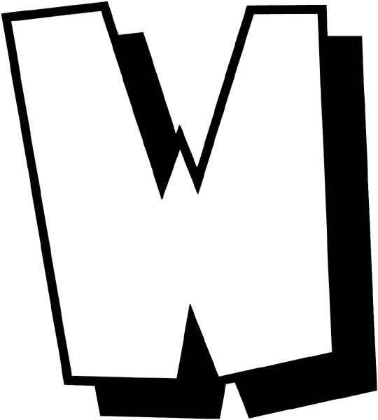 The letter 'W' vinyl sticker. Customize on line. Numbers 065-1829